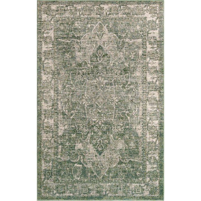 Bungalow Rose Dederang Performance Green Rug & Reviews Wayfair